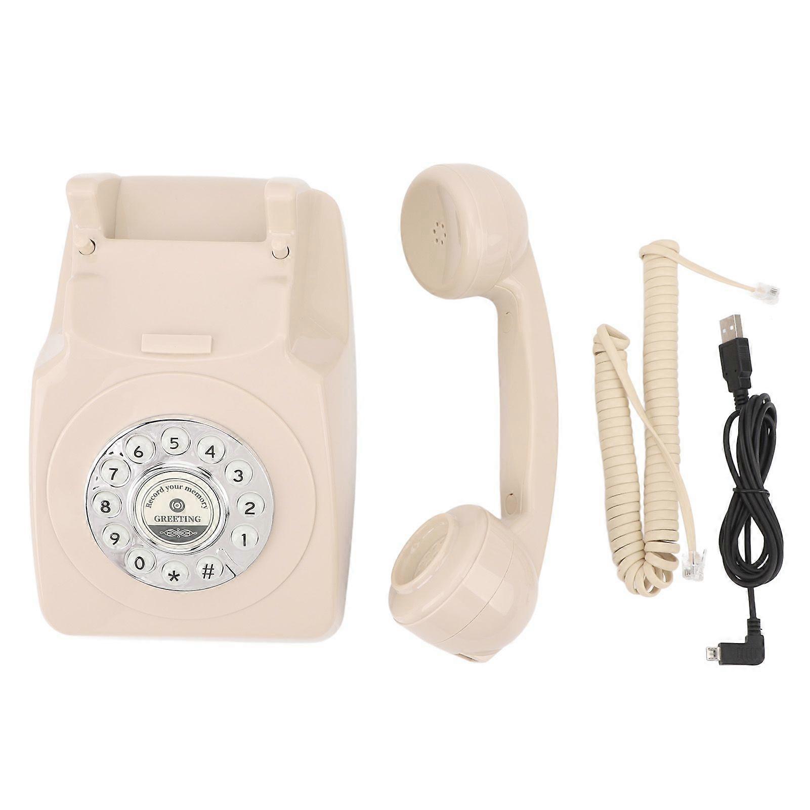 Audio Guest Book Phone Clear Sound Convenient Use Audio Message Recording Telephone for Wedding Event Birthday Party Beige