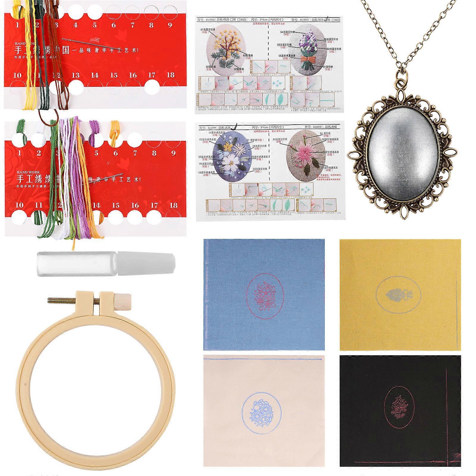 4 Sets Embroidery Accessory Kit Assorted Color for Women DIY Projects Focused on Necklace Making and Embroidery