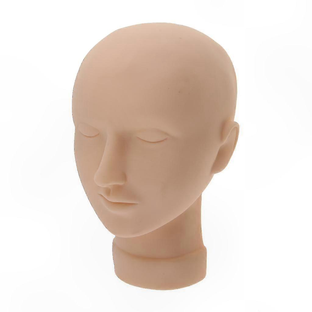Flexible Silicone Makeup Practice Tool for Eyelash Application and Massage Training Mannequin Head