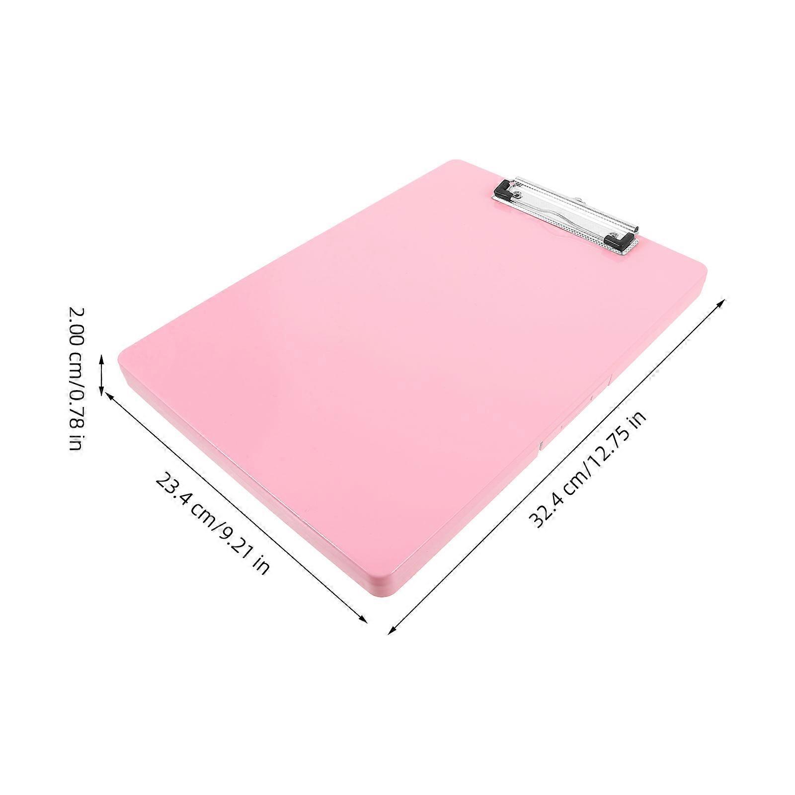 Tablet Writing Board Office Conference Clipboard Home Office Use Pink Pp Metal Multi-Functional Writing Support 1Pack