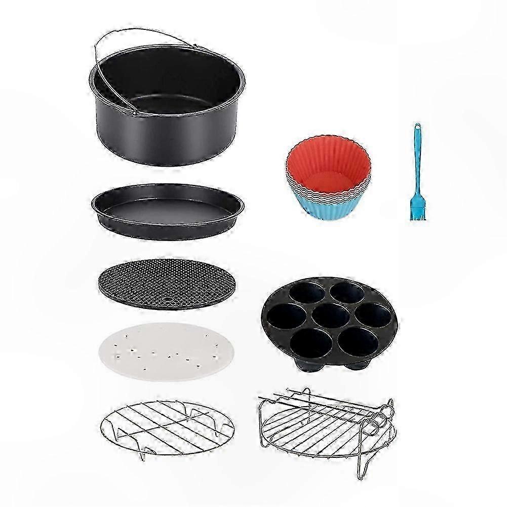 Universal Air Fryer Accessories Kit, Compatible with 3.2-5.8QT Models, Durable Non-Stick Baking Pan Set for Healthy Cooking