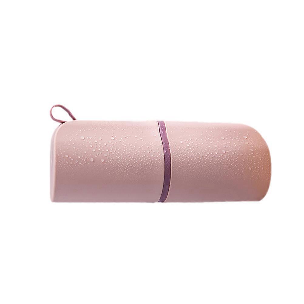 Travel Toothbrush Case Portable Washing Cup for Storage Convenient Pink