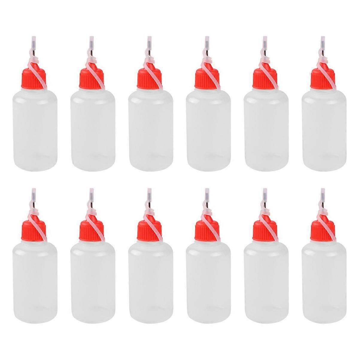 12 Pcs Plastic Needle Tip Glue Bottle 30 ML for Small Gluing Projects