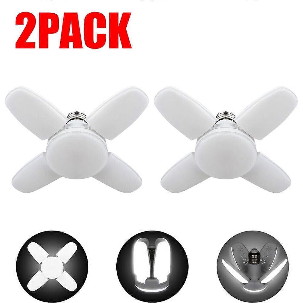 Xhy 2 Pack LED Light Bulb 28W Deformable E27 Ceiling Fixture Garage Lights Workshop Lamp