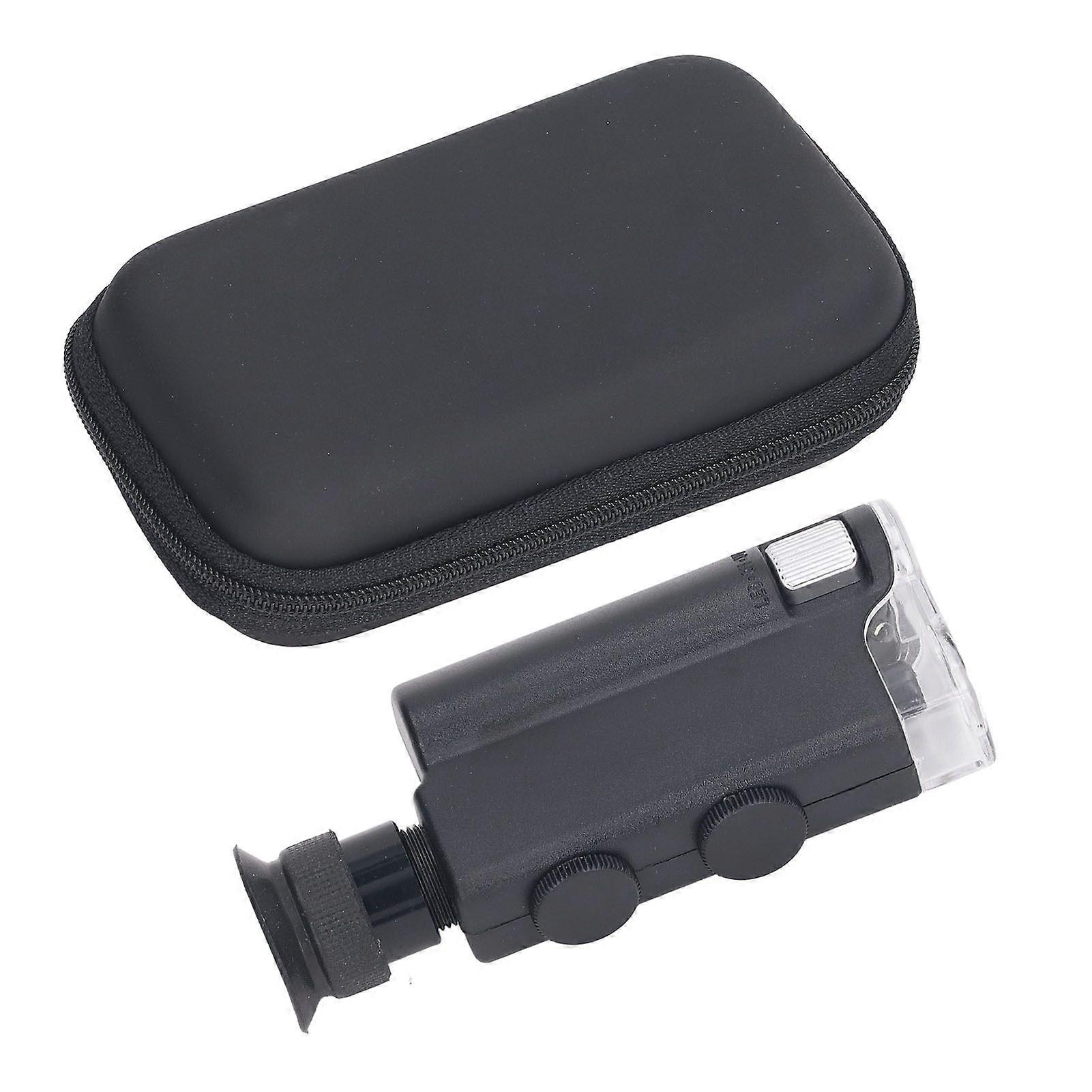 Portable Microscope 200x to 240x Optical Zoom Handheld Pocket Mini Microscope with UV Light for Jade Jewelry Appraisal