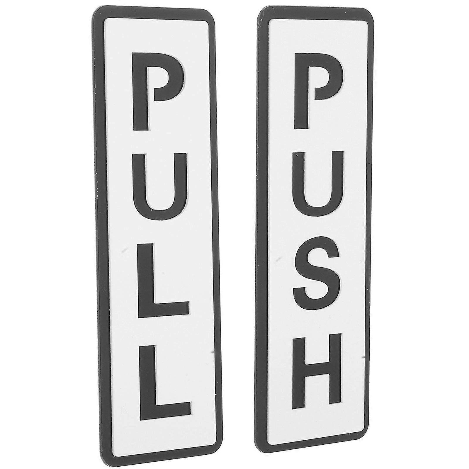 4 יחידות שלטי דלת משיכה אקריליק לדלתות זכוכית משרדיות מדבקות שחורות