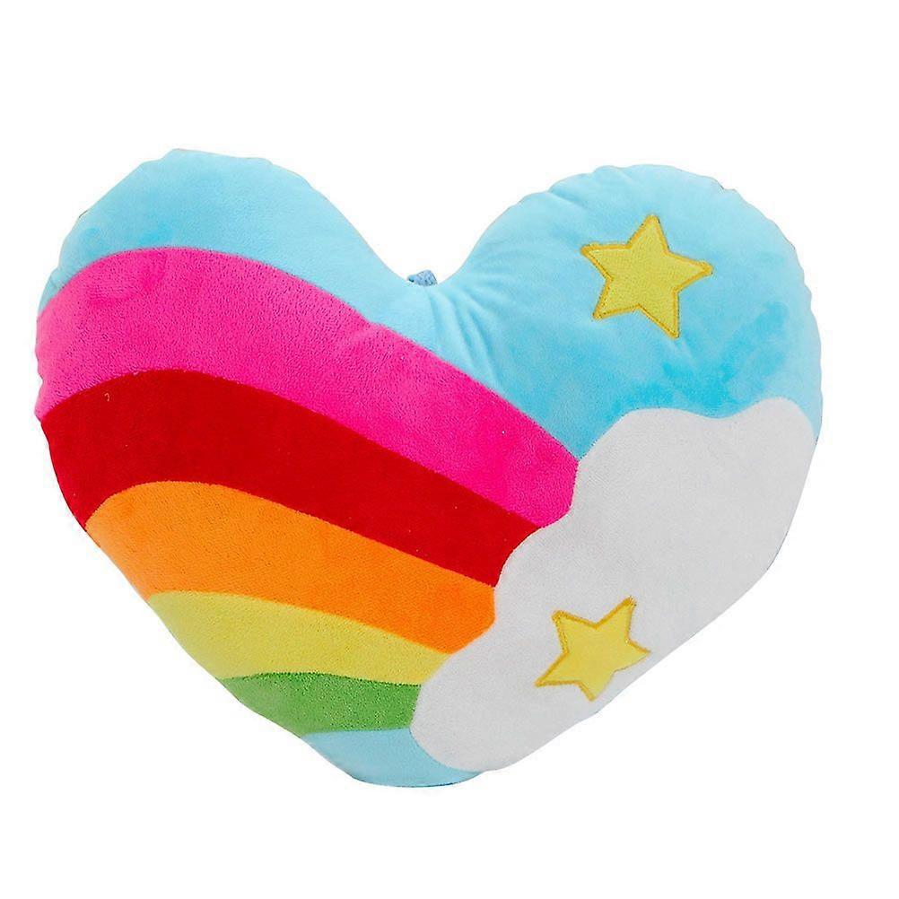 1pc Rainbow Heart Shape Plush PP Cotton Throw Pillows Cushions (Random Pattern)
