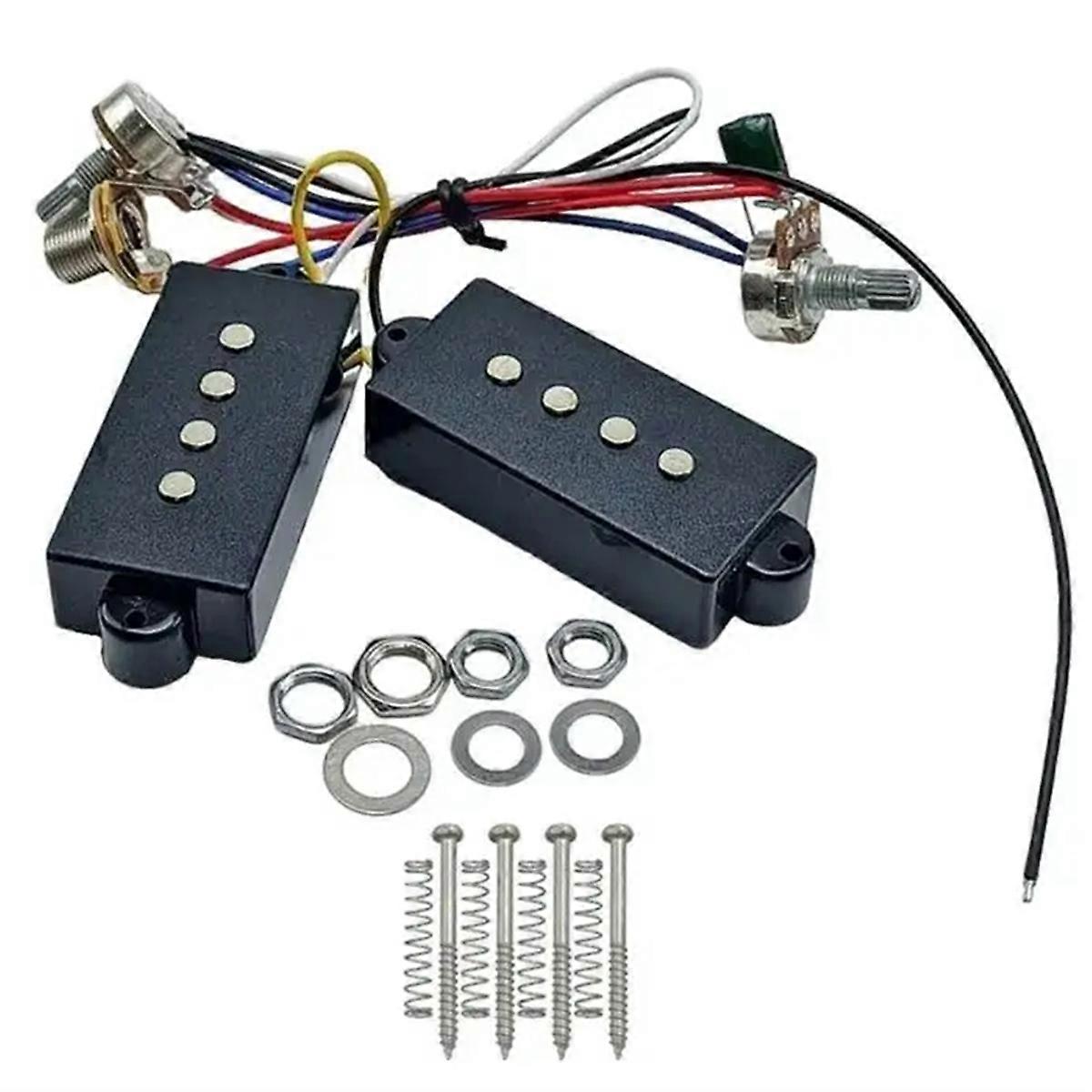 Tone Control Wiring Harness Bass Pickup 4 Strings Electric Bass Preamp Circuit Pickup M68D