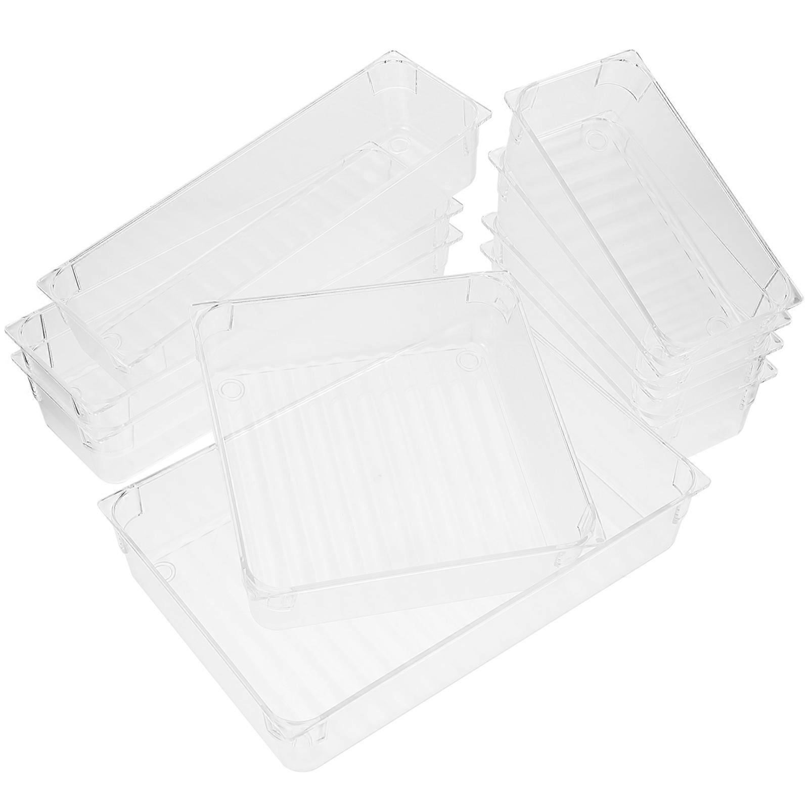 Drawer Dividers for Storage Use 2Sets Transparent Sundries Sorting Boxes