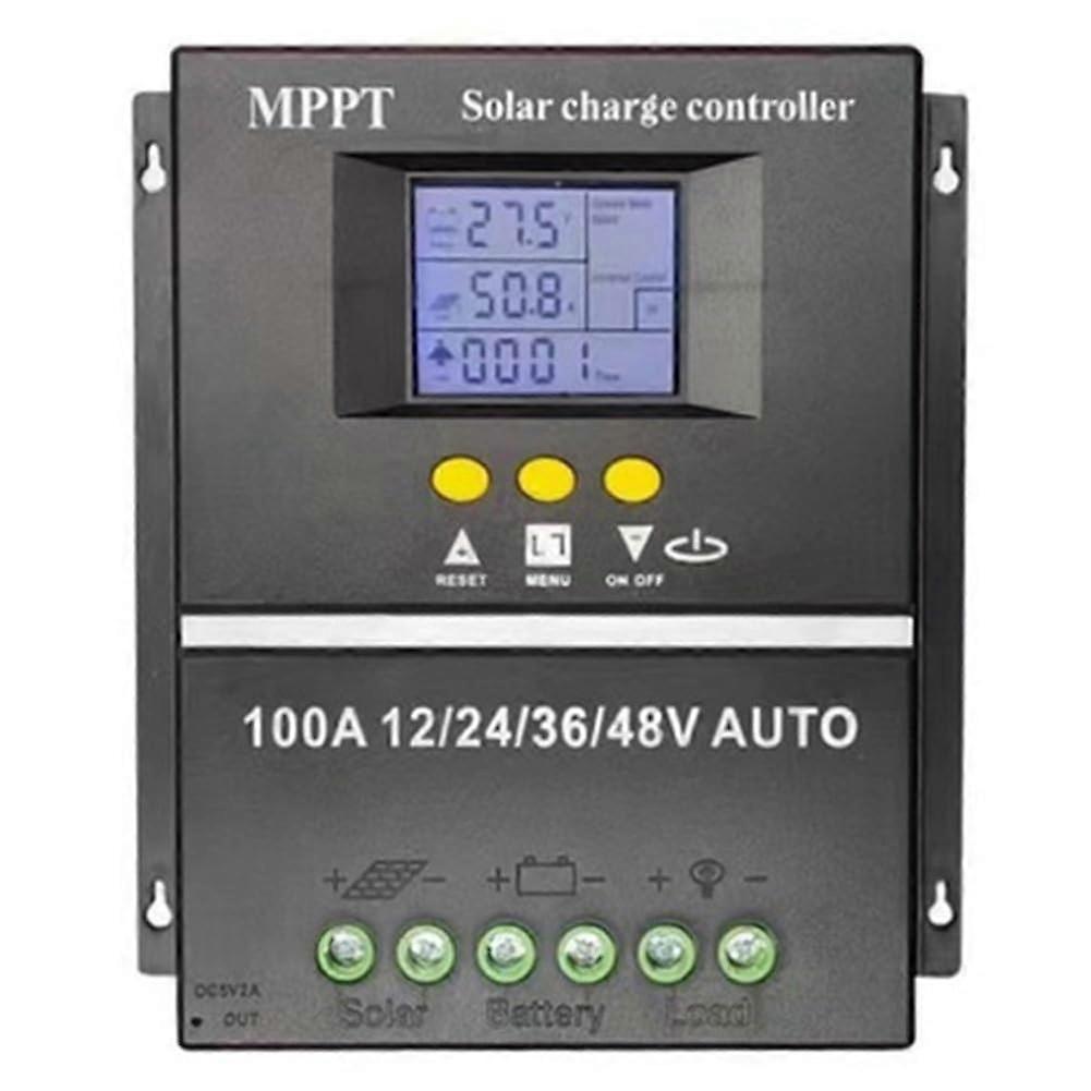 100A MPPT Solar Charge Controller with Dual USB, Compatible with 12V-48V Battery for Panel Charging