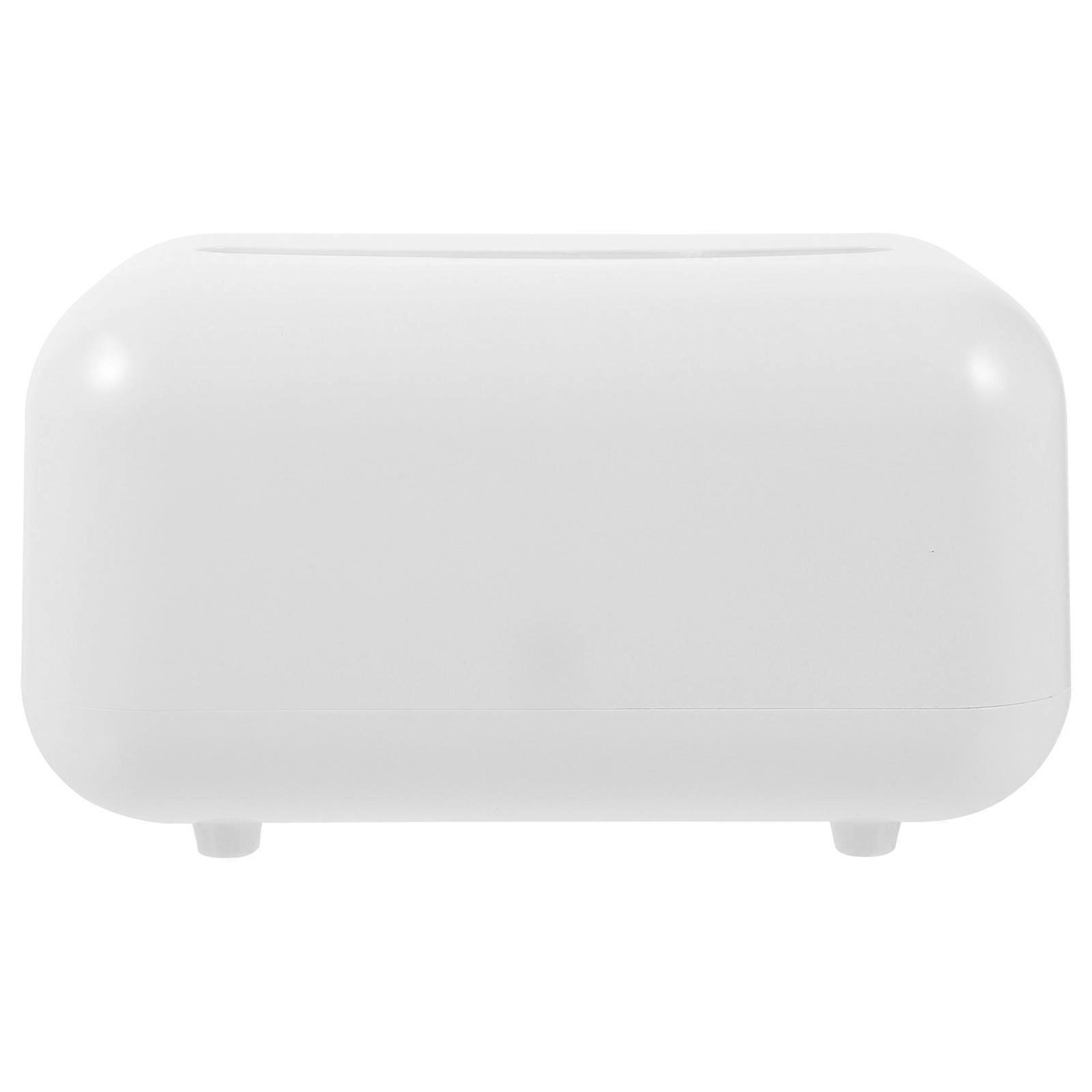 Compact Rectangular Tissue Container Ideal For Travel Occasions In White 2Pcs
