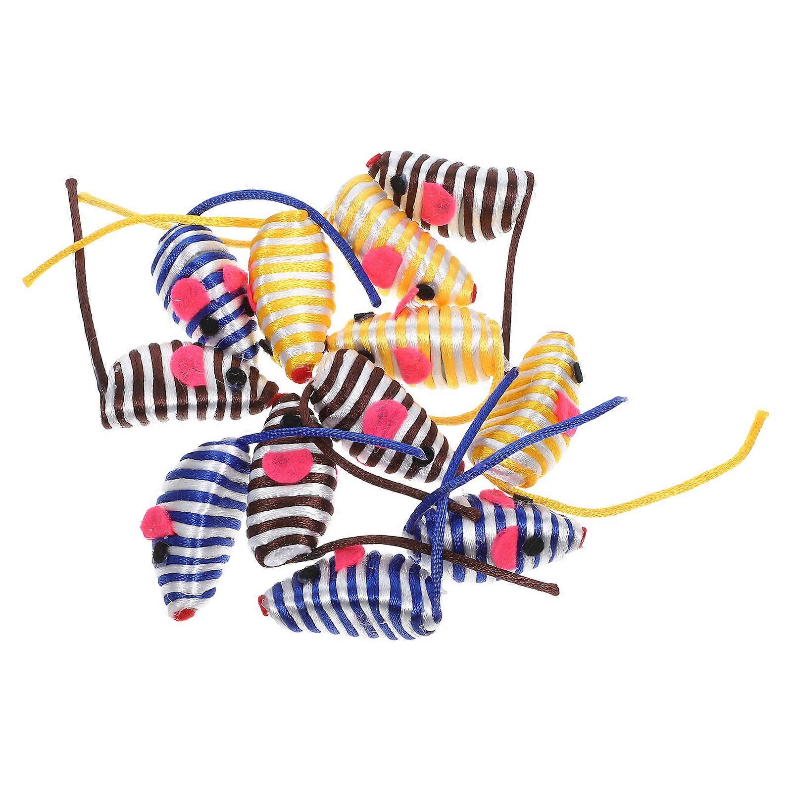 Elastic Rope Mouse Cat Toy for Play Use with 24Pcs Assorted Color