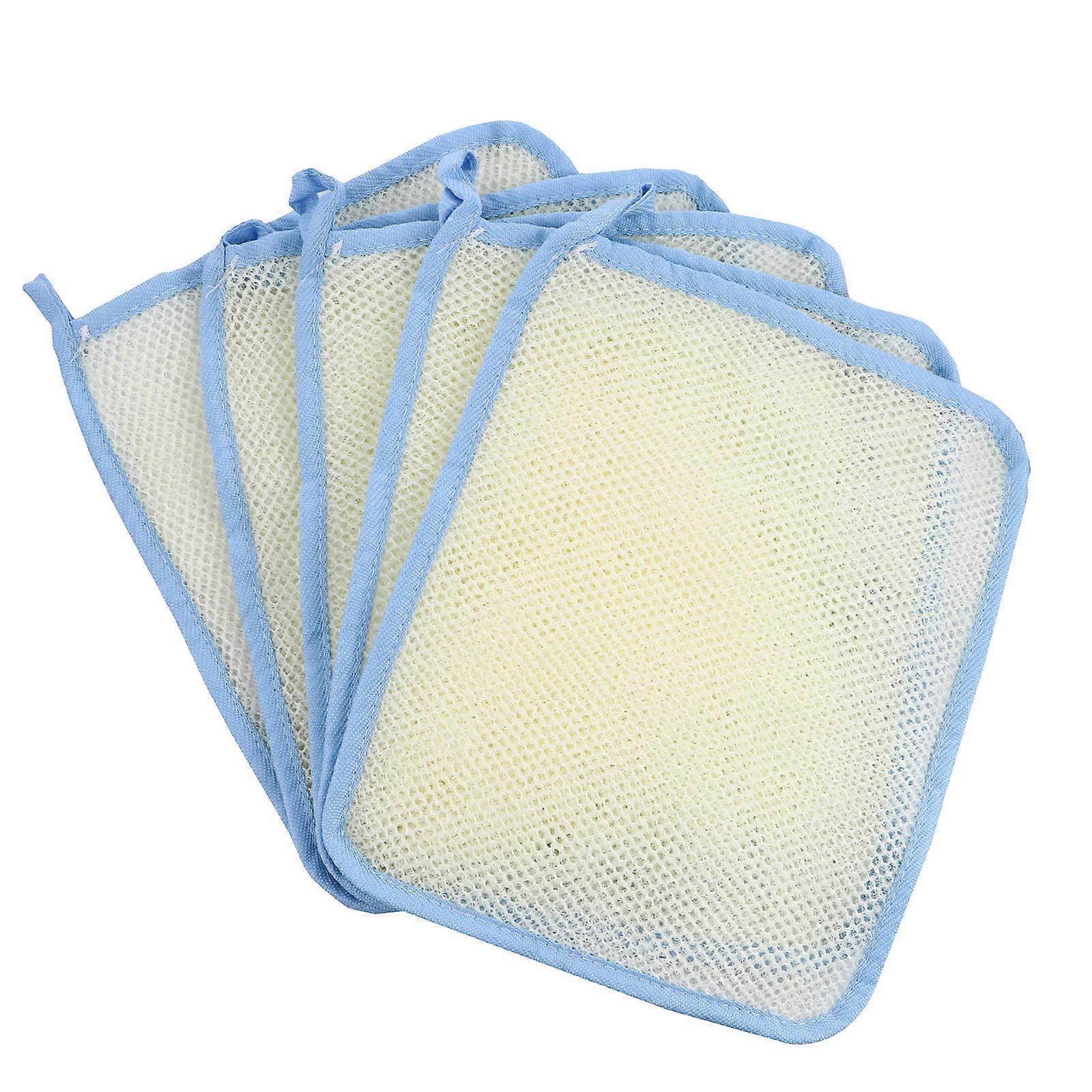 Exfoliating Bath Cloth Nylon Shower Towels for Bathing 10Pcs Blue