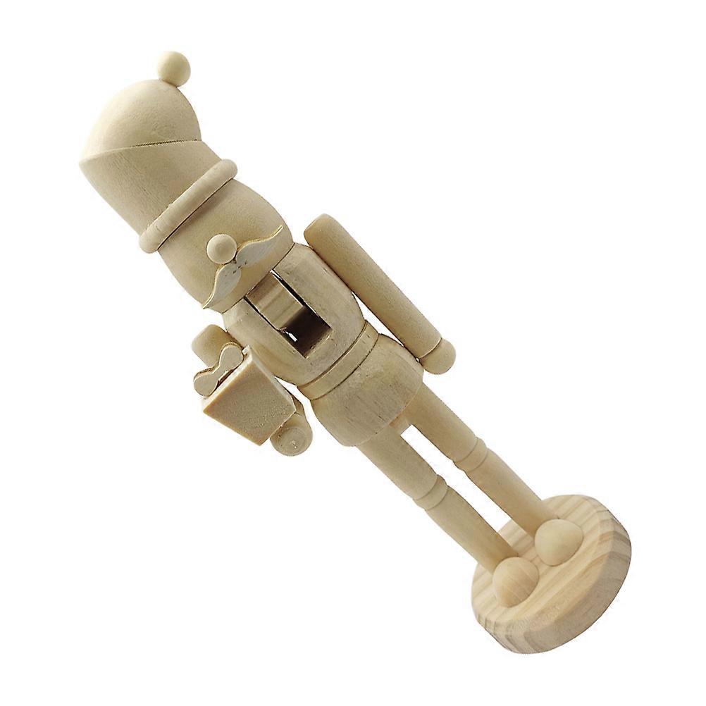 3Pcs Unfinished Wooden Nutcracker Soldier For Holiday Decorations Family Craft Enthusiasts Paintable Surface