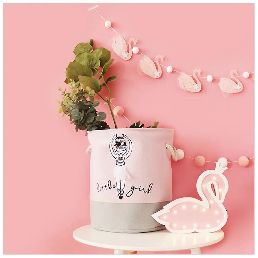 Kids Laundry Basket Breathable Rectangular Home Organization Pink 1Pack