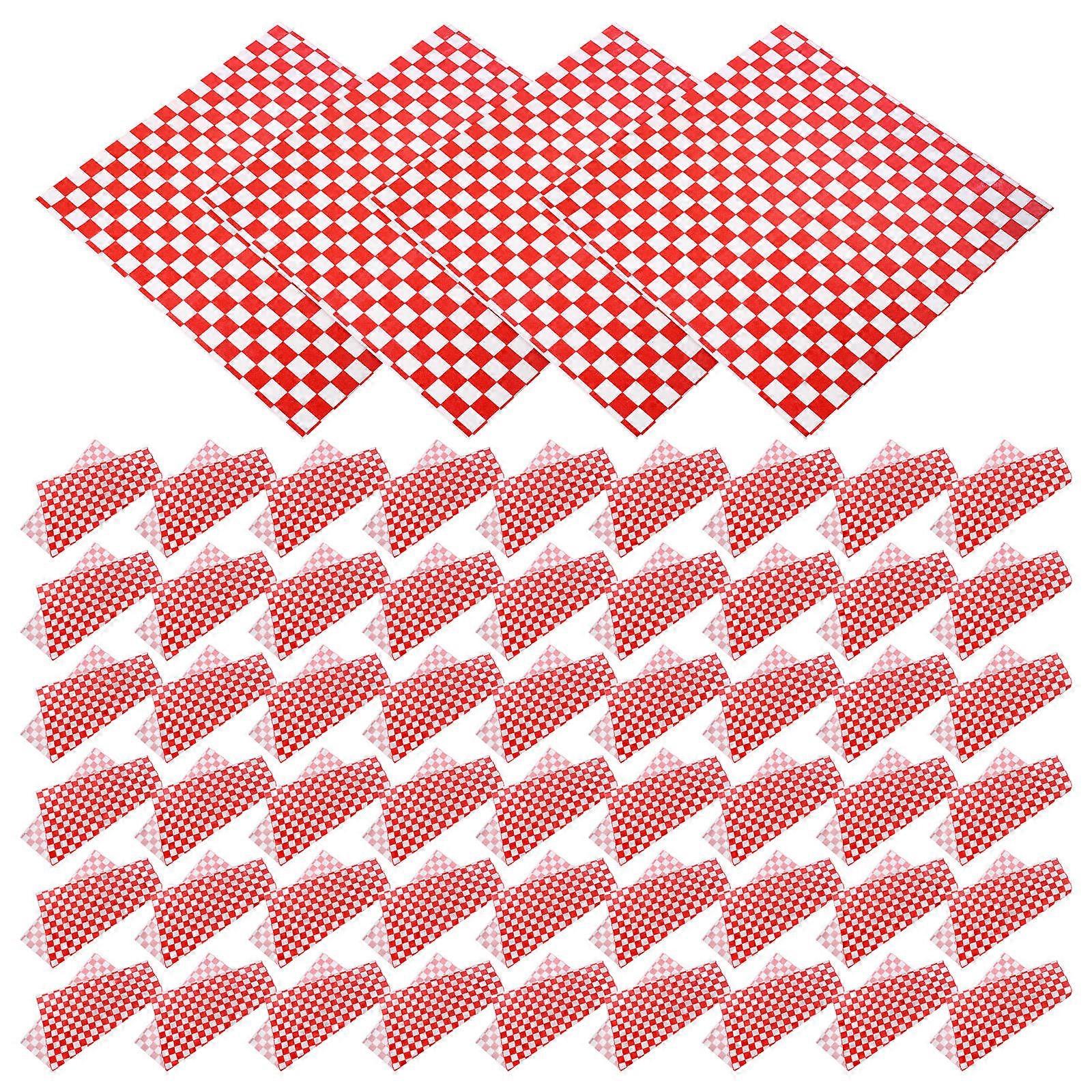 Waterproof Checkered Wrapping Paper For Picnic 28X26CM 300Pack