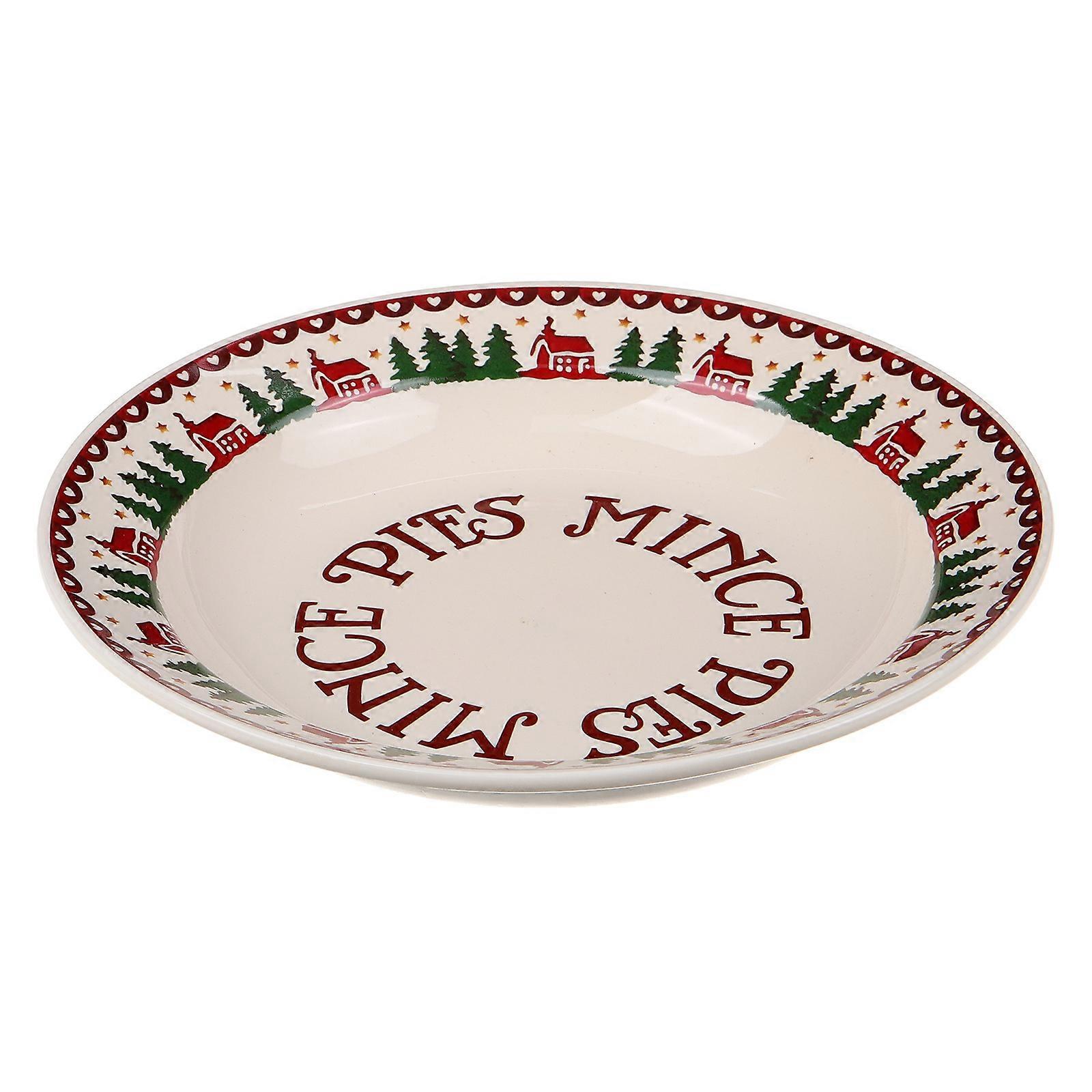 Multi Ceramic Plate Christmas Dinner Plate for Holding Appetizer 3Pcs