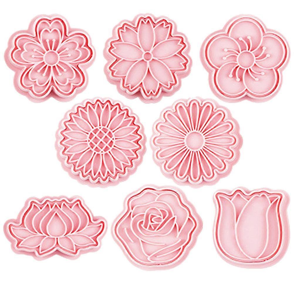 Cookie Molds 16 Pcs Cherry Blossom Shaped Baking Tools For Home Bakers With 7X3.3X2CM Dimensions Perfect For Valentine's Day Cookie Decorating