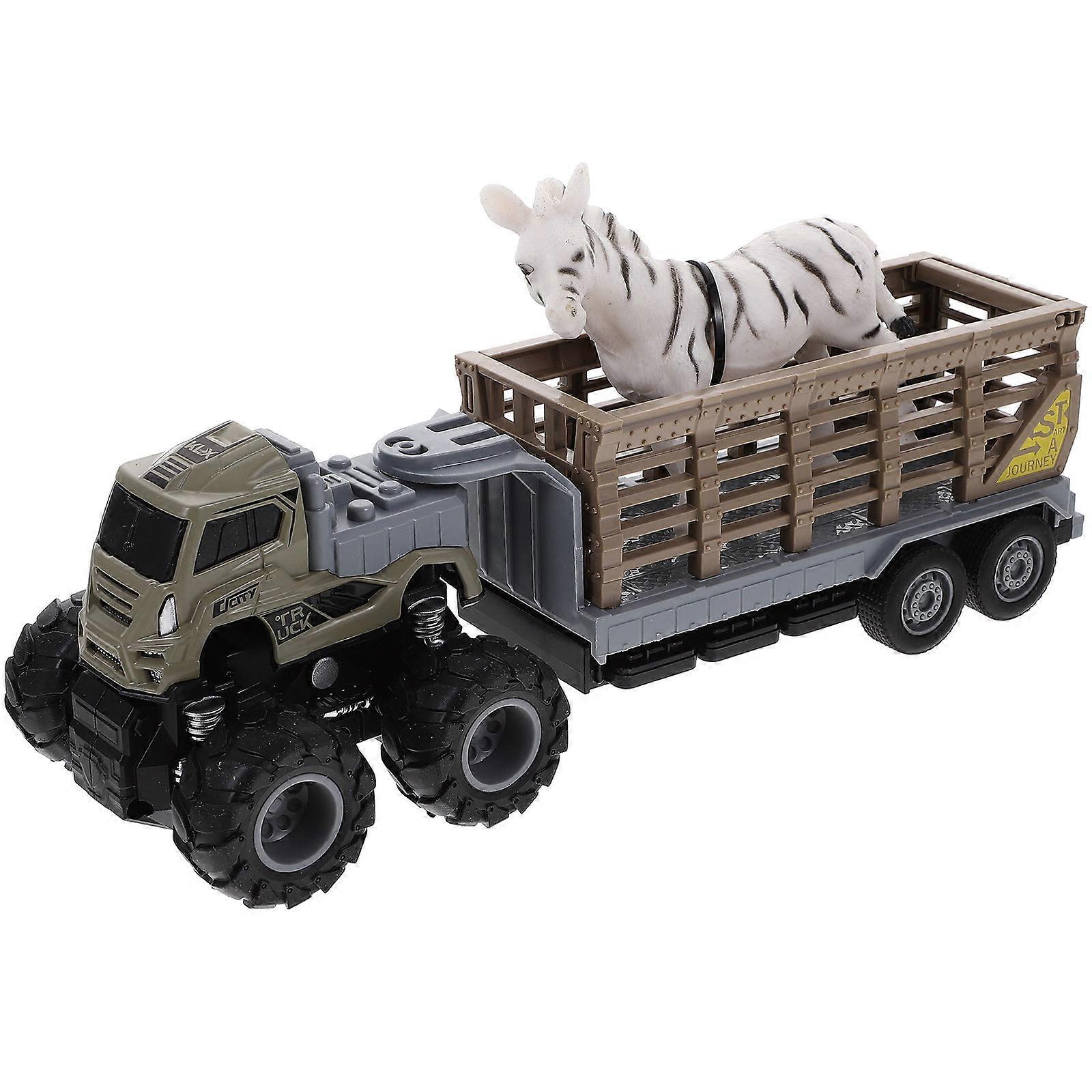 Animal Truck Toy Inertial Car for Kids with Pullback Function 2Sets