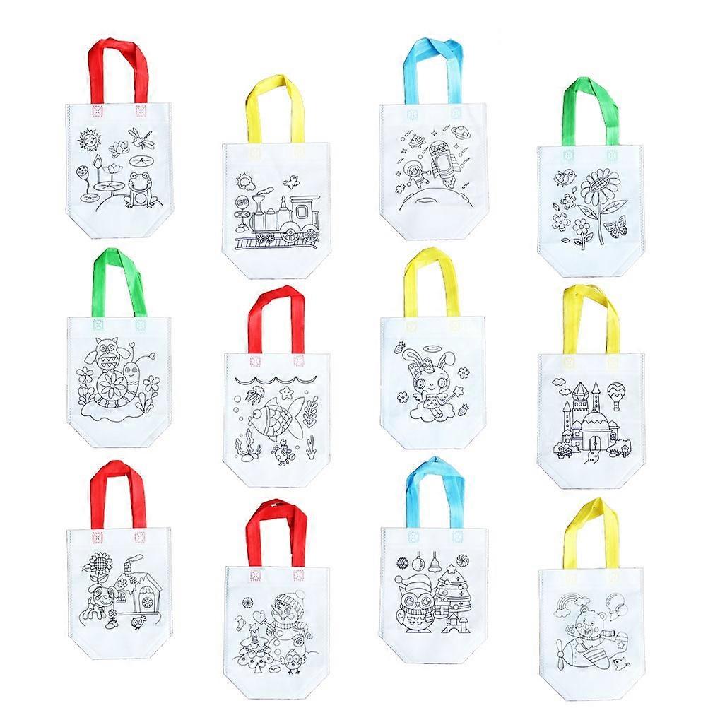 Shopping Bag Foldable Storage Pouch for DIY Painting 24 Pieces Assorted Color