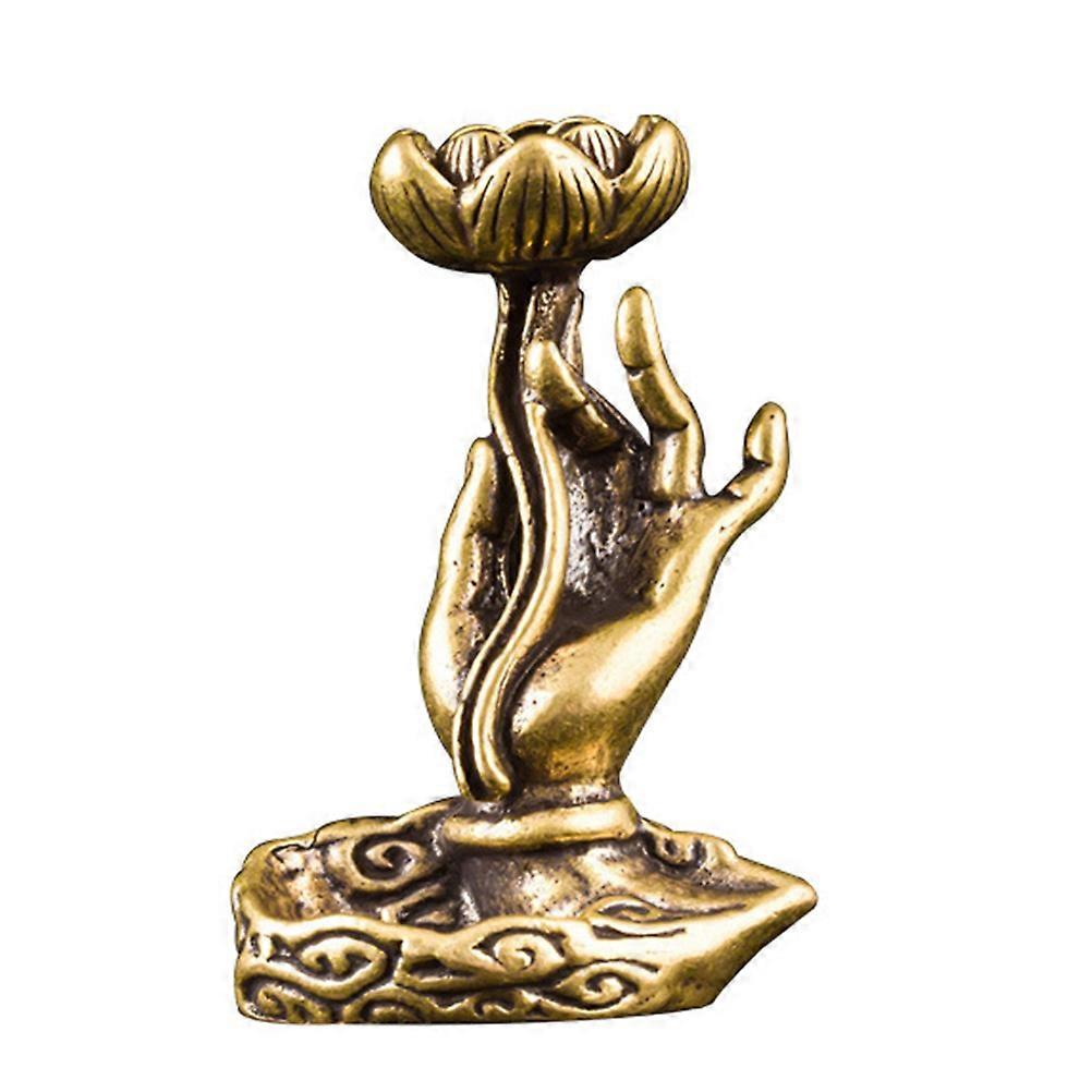 Incense Stick Holder for Backflow with 2Pcs Golden Buddha Lotus Burner