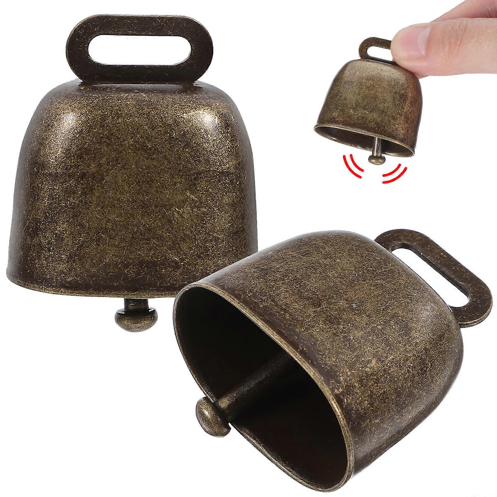 Cowbells Noisemaker Calling Bells with Handle for Wedding Use 4Pcs