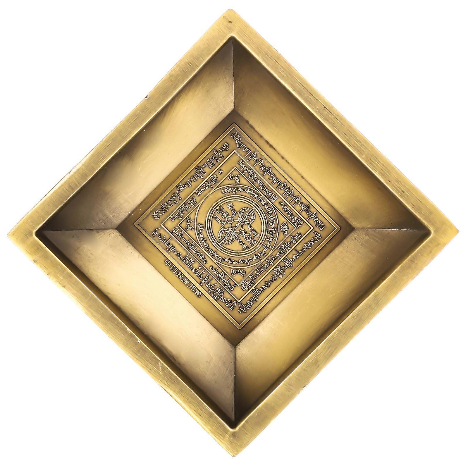 Copper Incense Holder for Offering Plate 3Pcs with Carving Pattern