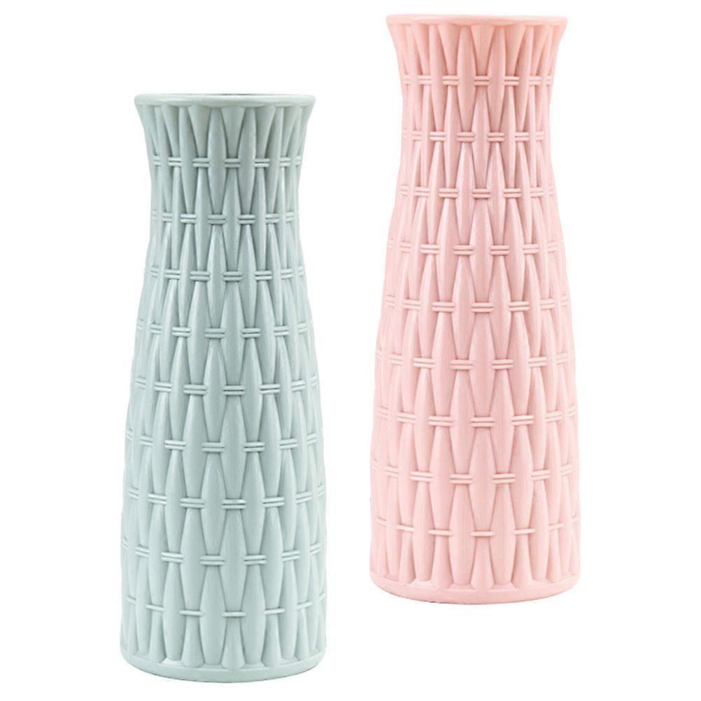 Imitation Rattan Vase for Storage 6Pcs Decorative Flower Vase Plastic