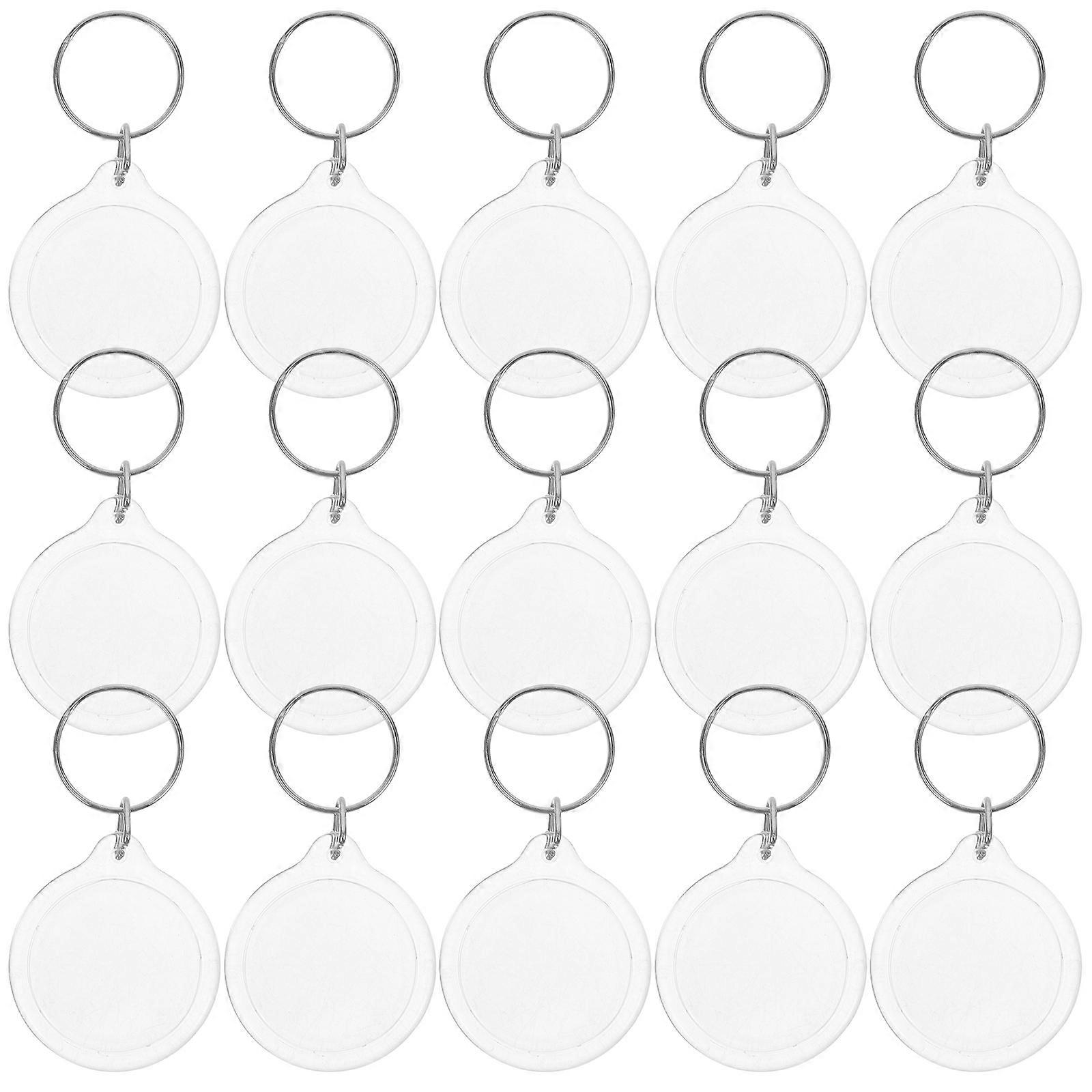 300Pcs Circular Key Holder Transparent Blank Acrylic Insert Photo Frame For Gift Giving Suitable For General Consumers