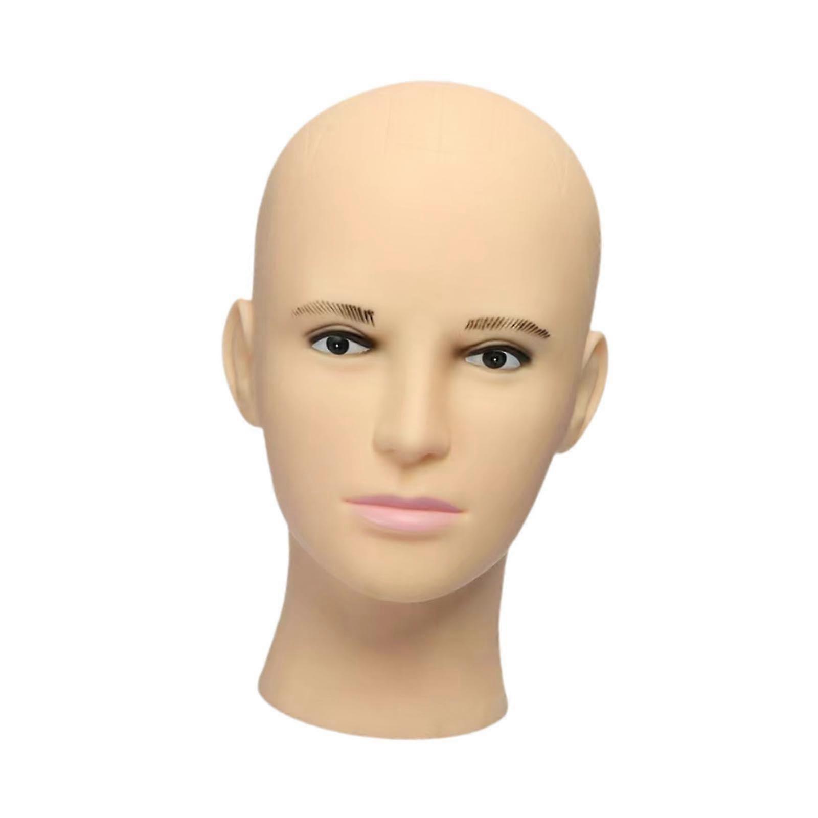 Male Bald Mannequin Head Wig Display For Wig Making Wig Styling Hat Helmet Glasses Display