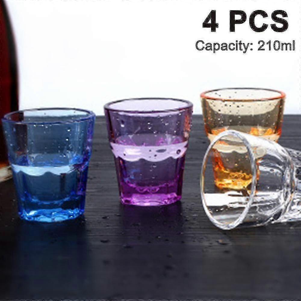 7.5oz Clear Plastic Tumblers Acrylic Stackable Drinking Glasses 4 Pcs (ruipei)
