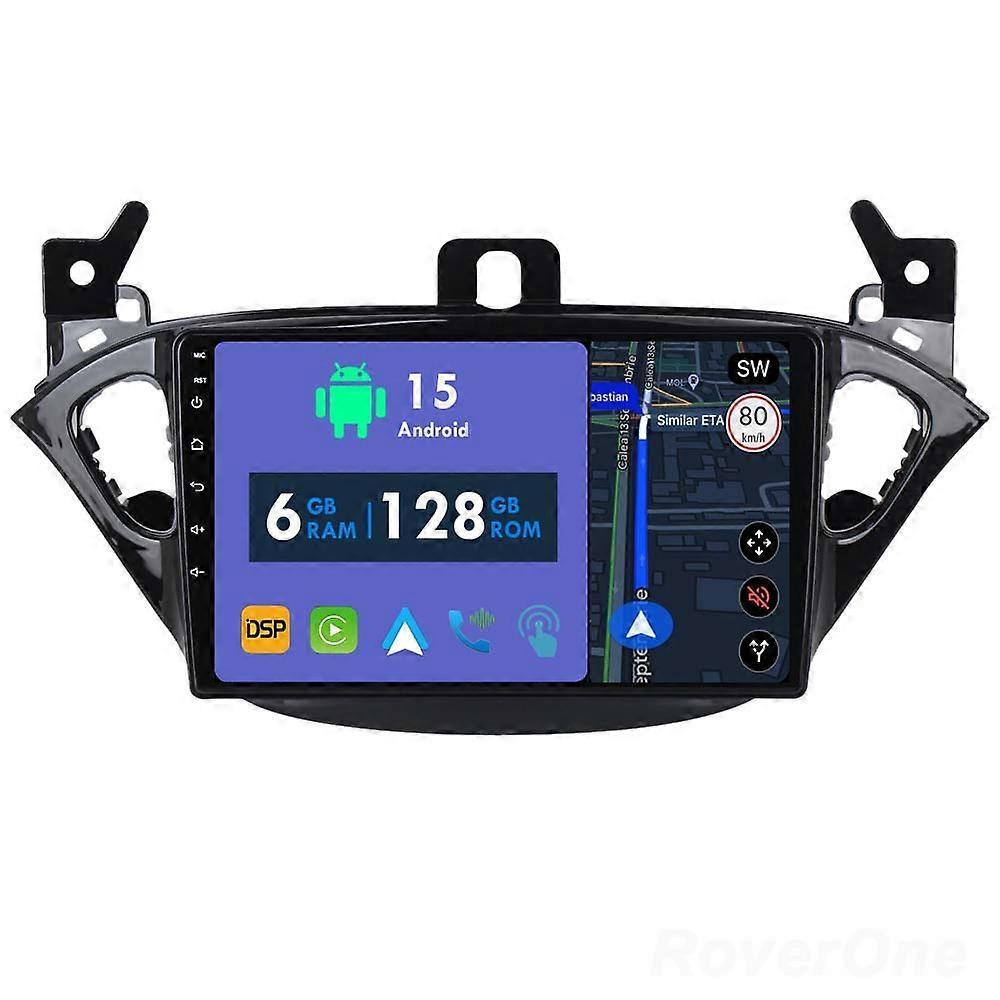 Car Radio 6G+128G CarPlay GPS Navigation Head Unit for Opel Corsa 2014 - 2019 Android Auto Bluetooth Stereo Touch Screen