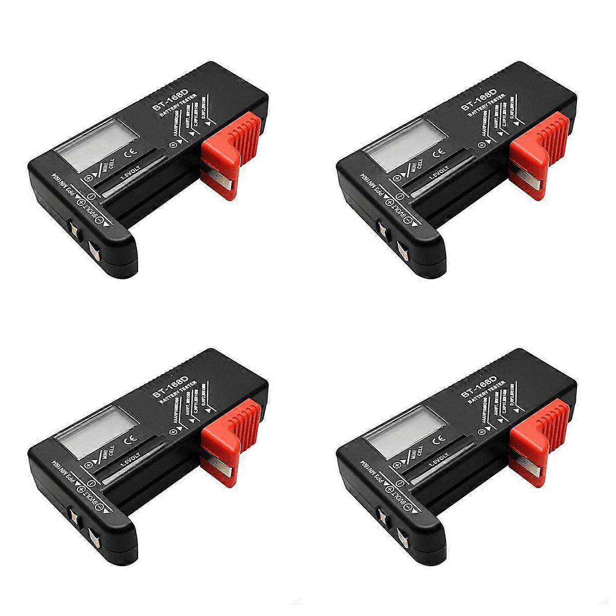 4X BT-168D Battery Tester Digital Battery Tester Battery Capacity Tester BT168D Tester for AA/AAA/C/D/9V/1.5V Battery