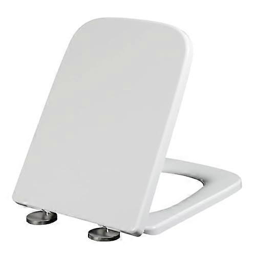 Toilet Seat White Soft Close Quick Release 360 Degree Adjustable Hinge PP Material Rectangle Toilet Seat