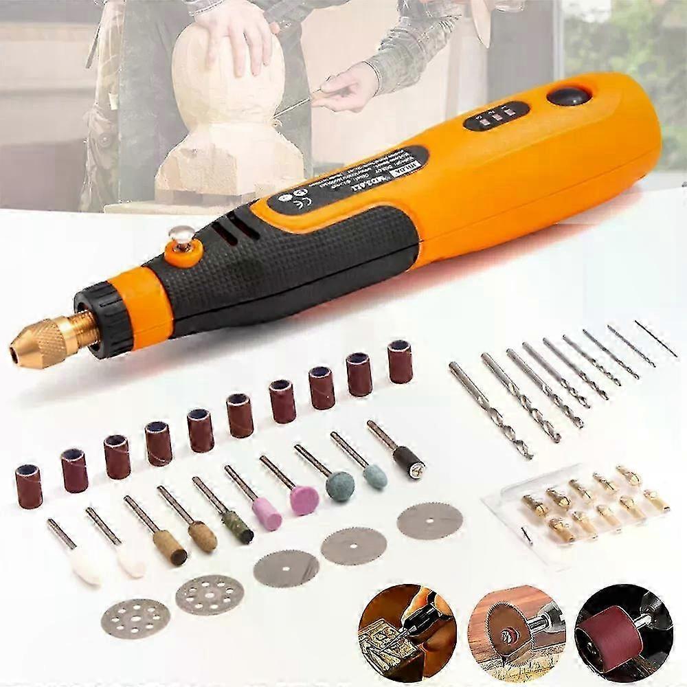 46-Piece Mini Rotary Tool Kit with USB Rechargeable Battery for Crafting and DIY Projects