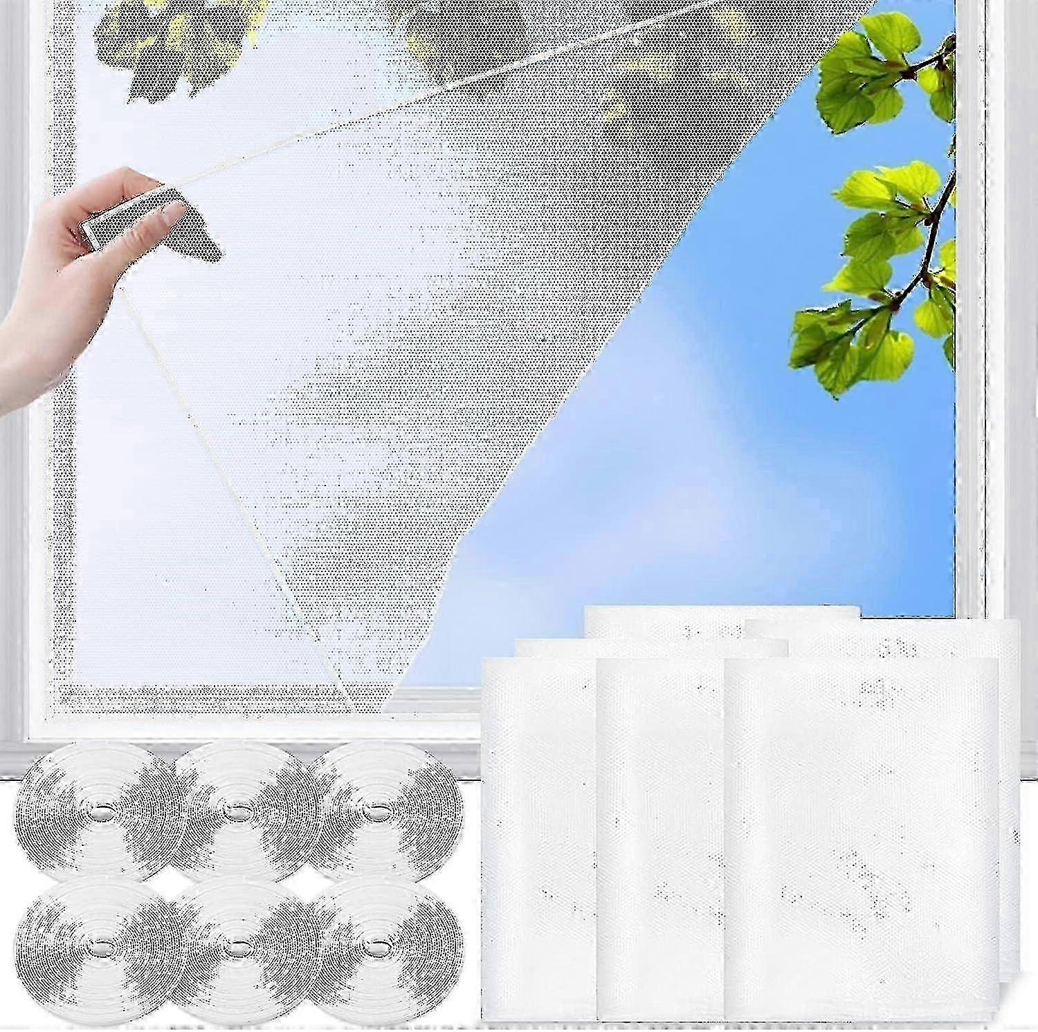 Pack Of 6 Diy Self-adhesive Window Screen