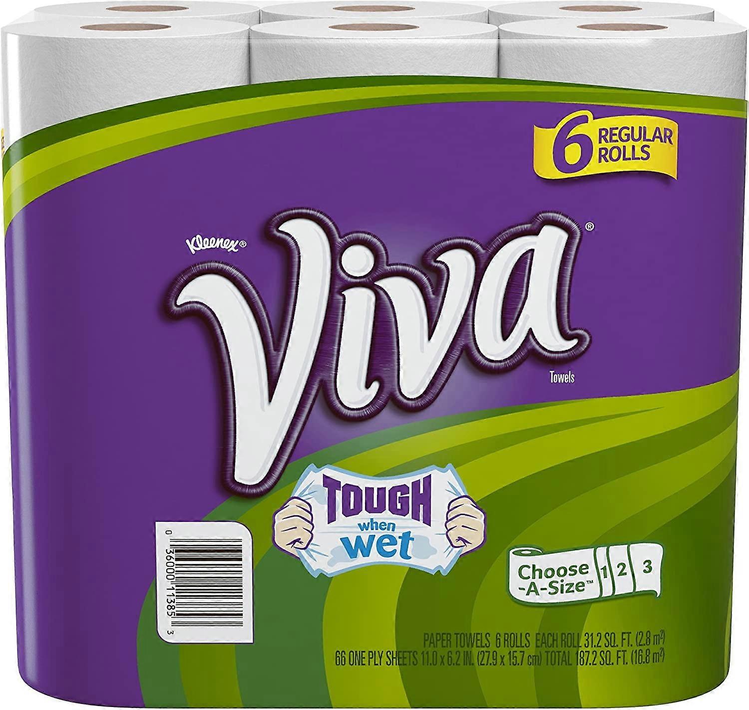 Paper Towels, Choose-A-Size, Regular Roll, 6 Count