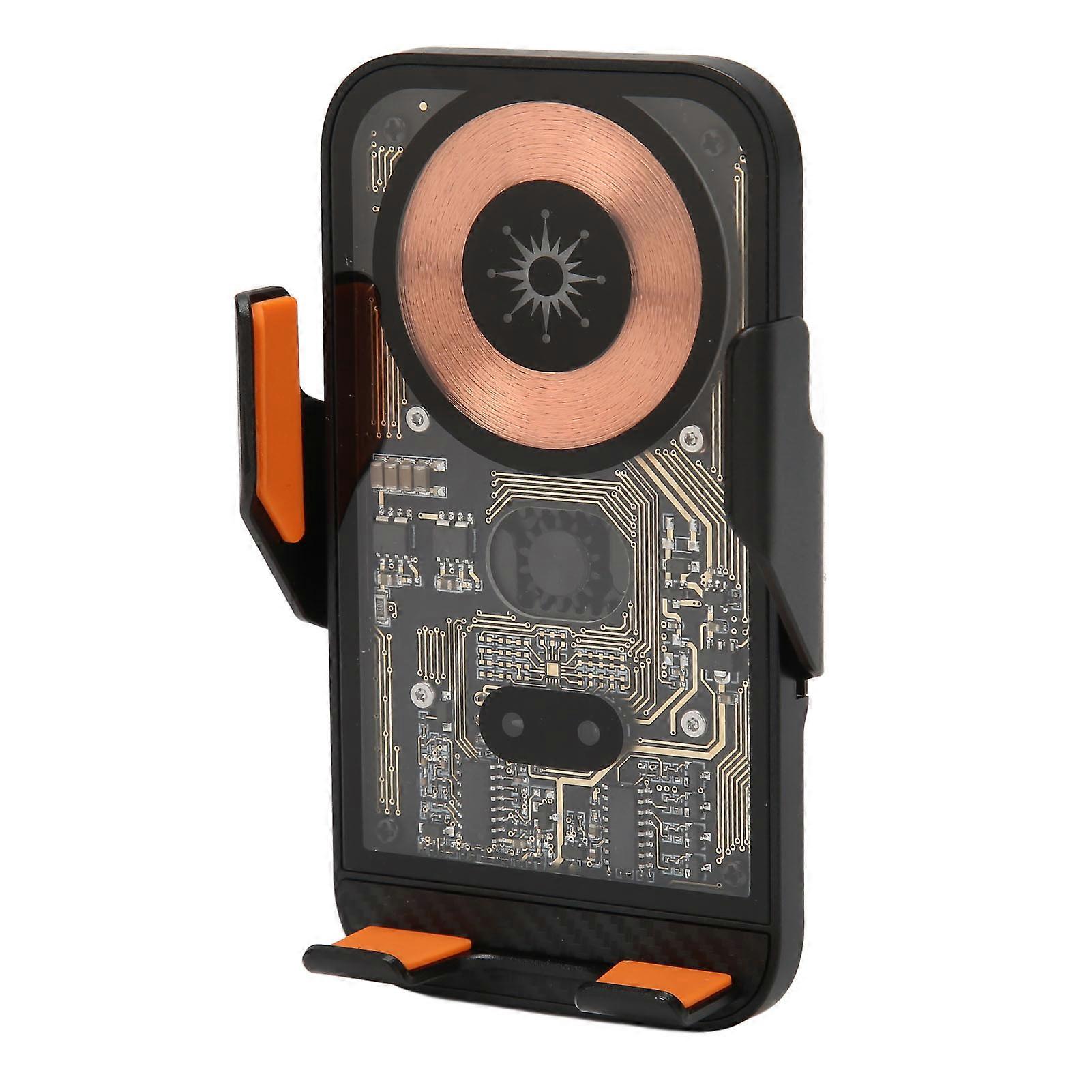 Wireless Car Charger Transparent Shell 360° Rotatable Bracket Touch Button Intelligent Sensor Phone Holder Mount C10 