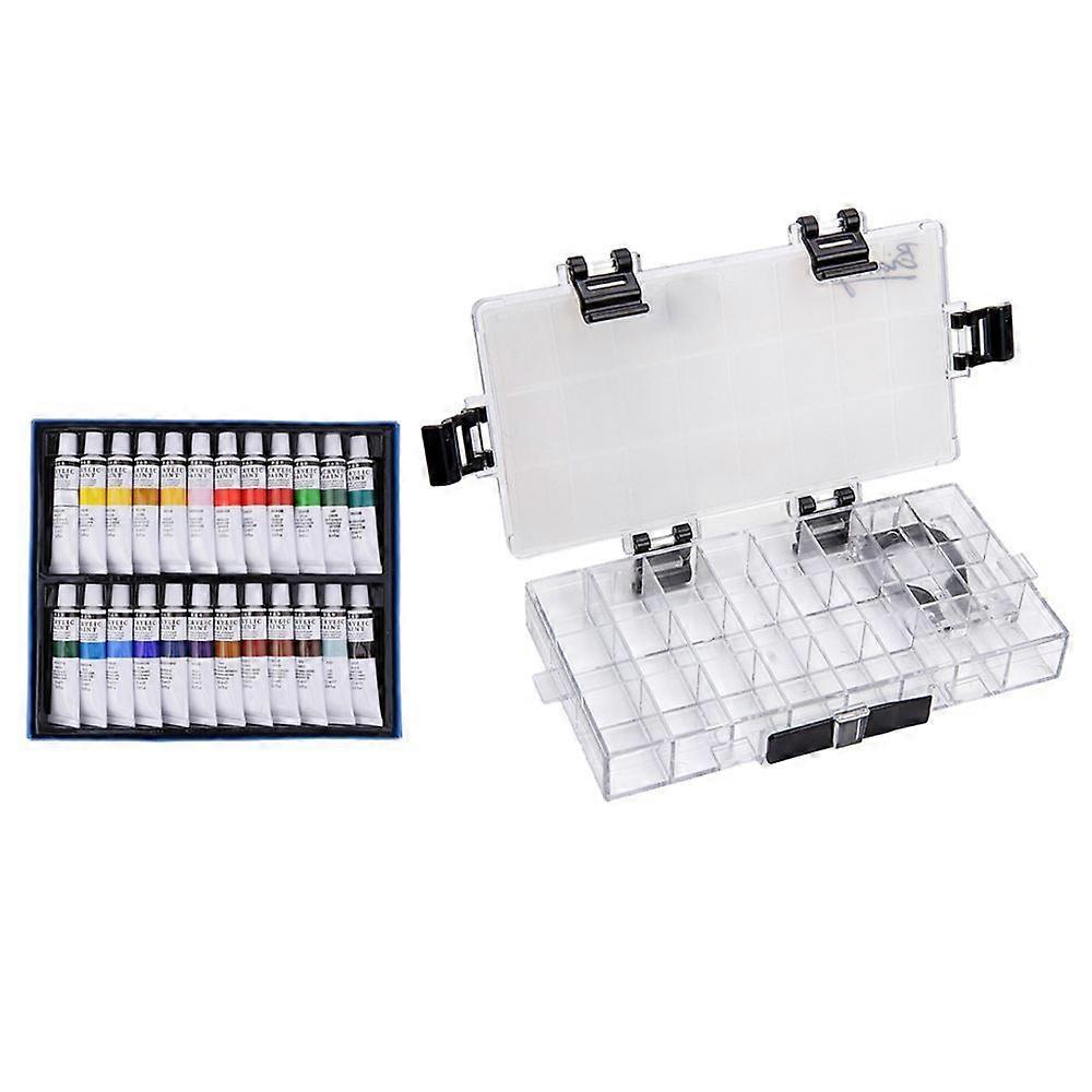 24 farger Paint Forseglet Palette Box Paint Container og Paint Dye