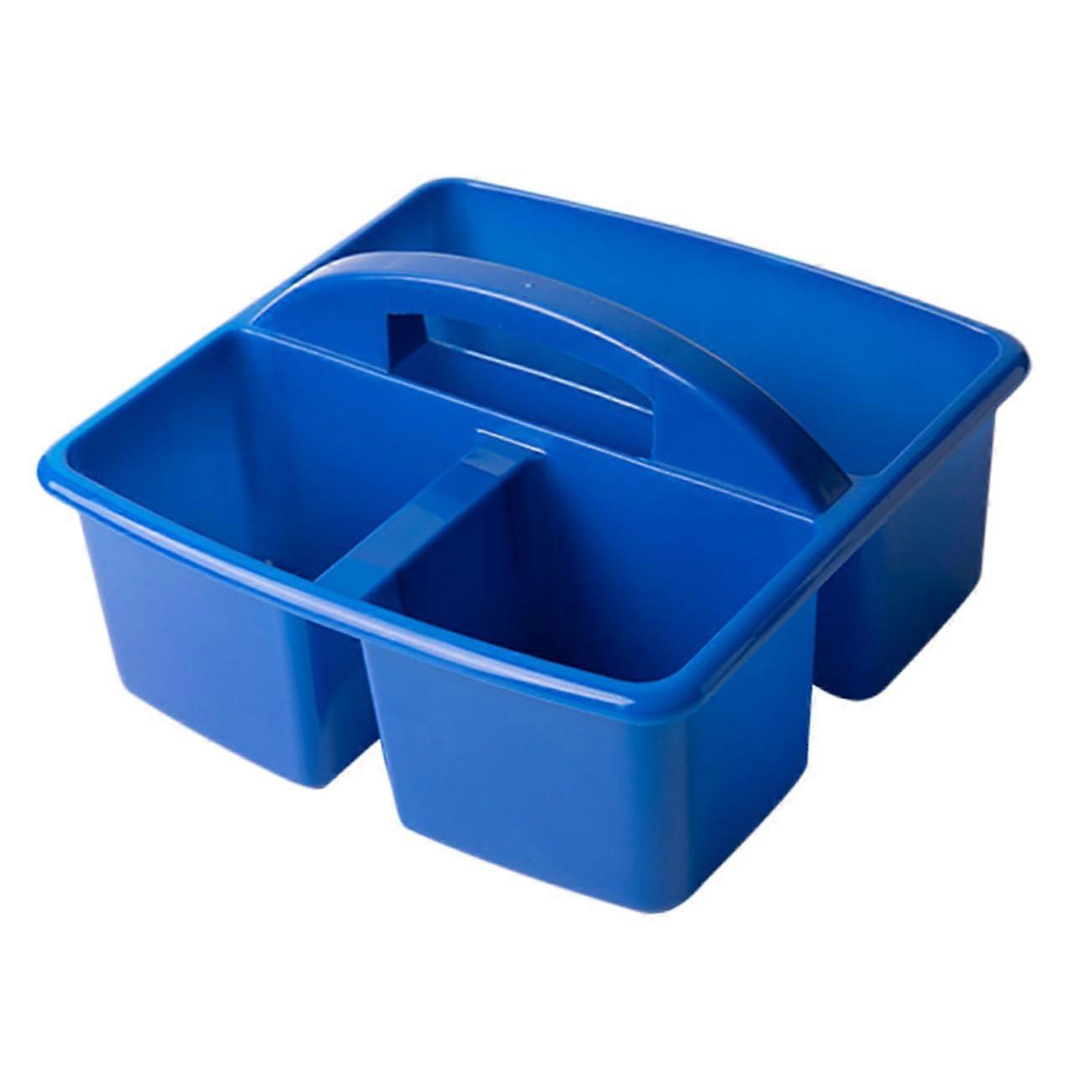 Rainbow Plastic Compartment Storage Basket Lightweight Art Tool Organizer with Handle for Classroom Office Home Stackable Sundry Holder