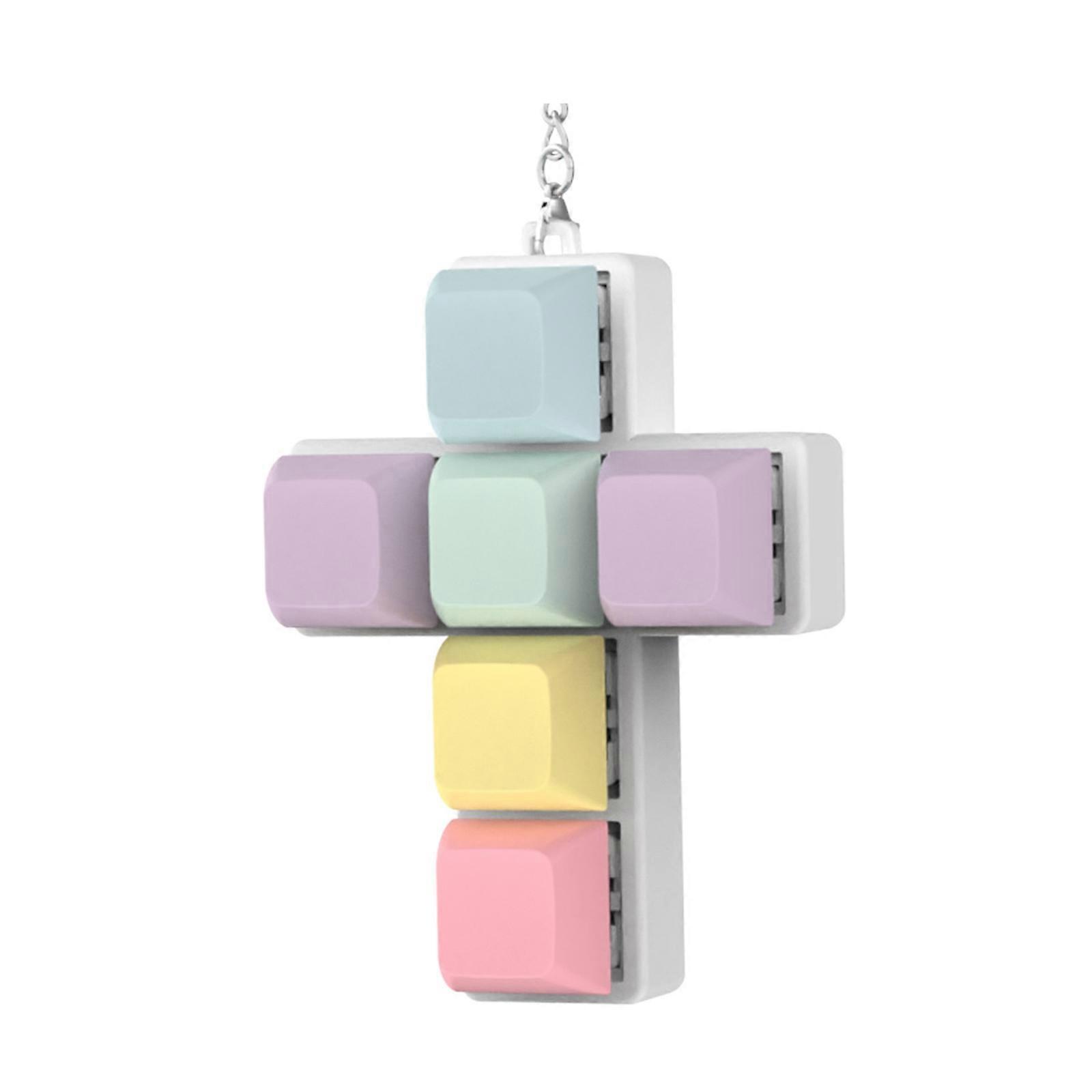 6 Switches Mechanical Keychains Tester Strong Pocket Sized Squirm Toy Interactive Keyboard for Keyboard Enthusiasts Multicolor