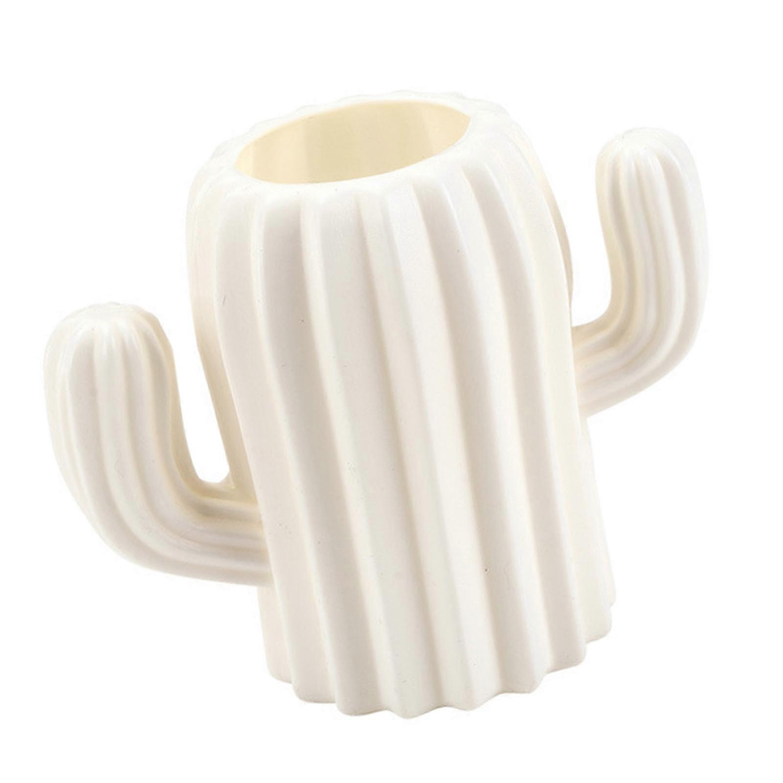 Compact Themed Desk Storage Container Stable Tip Base Multi Purpose Home Office Use  White