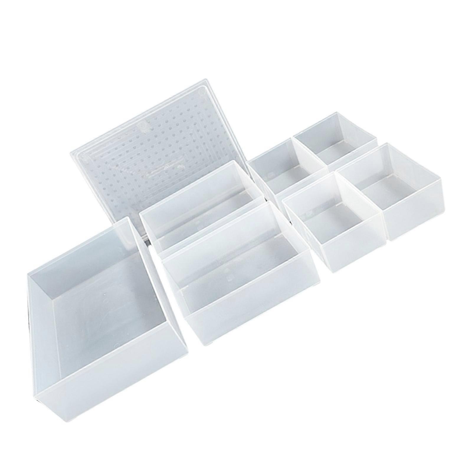 Lightweight Portable Clear Plastic Organizers Boxes Easy Stacking For Desk Drawer Small Space Arrangement Organization Multicolor