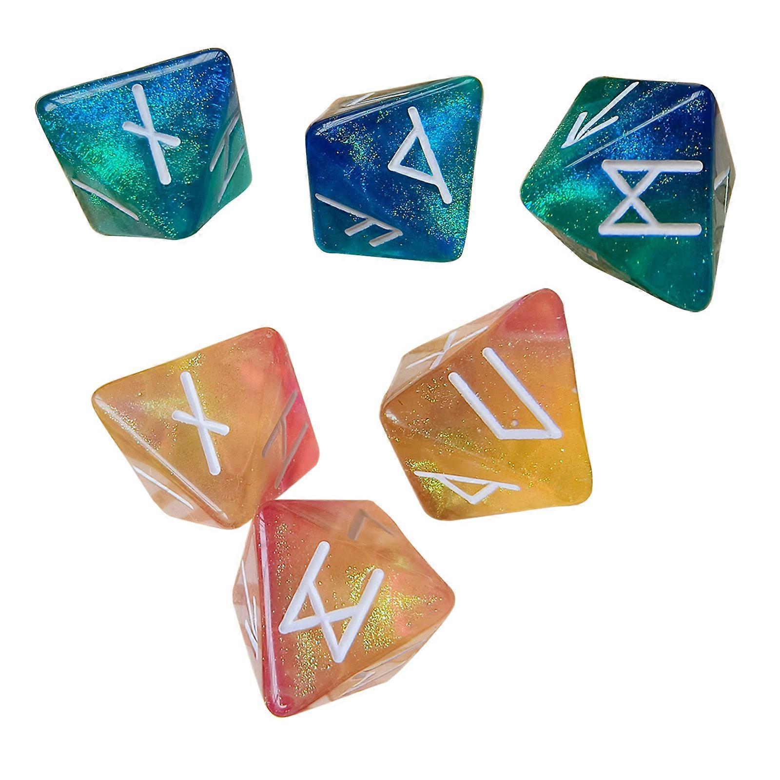 6lots 8 Face Dices Ergonomic Light weight Dices Travel Game Dices for Collectible Display and Strategic Gameplay  Blue and green and p