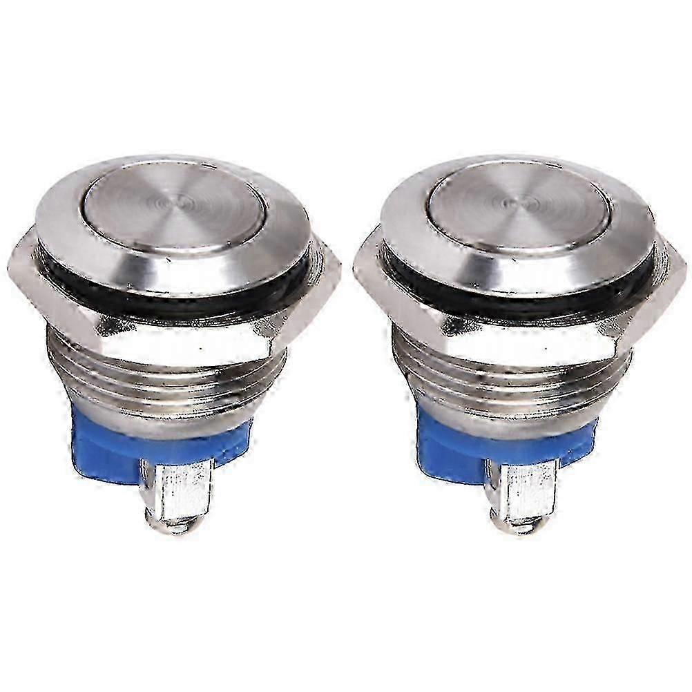 2 Pcs Metal Buttons Momentary Push Button Momentary Switch Metal Push Button Switch Push Button Doorbell Boat Car