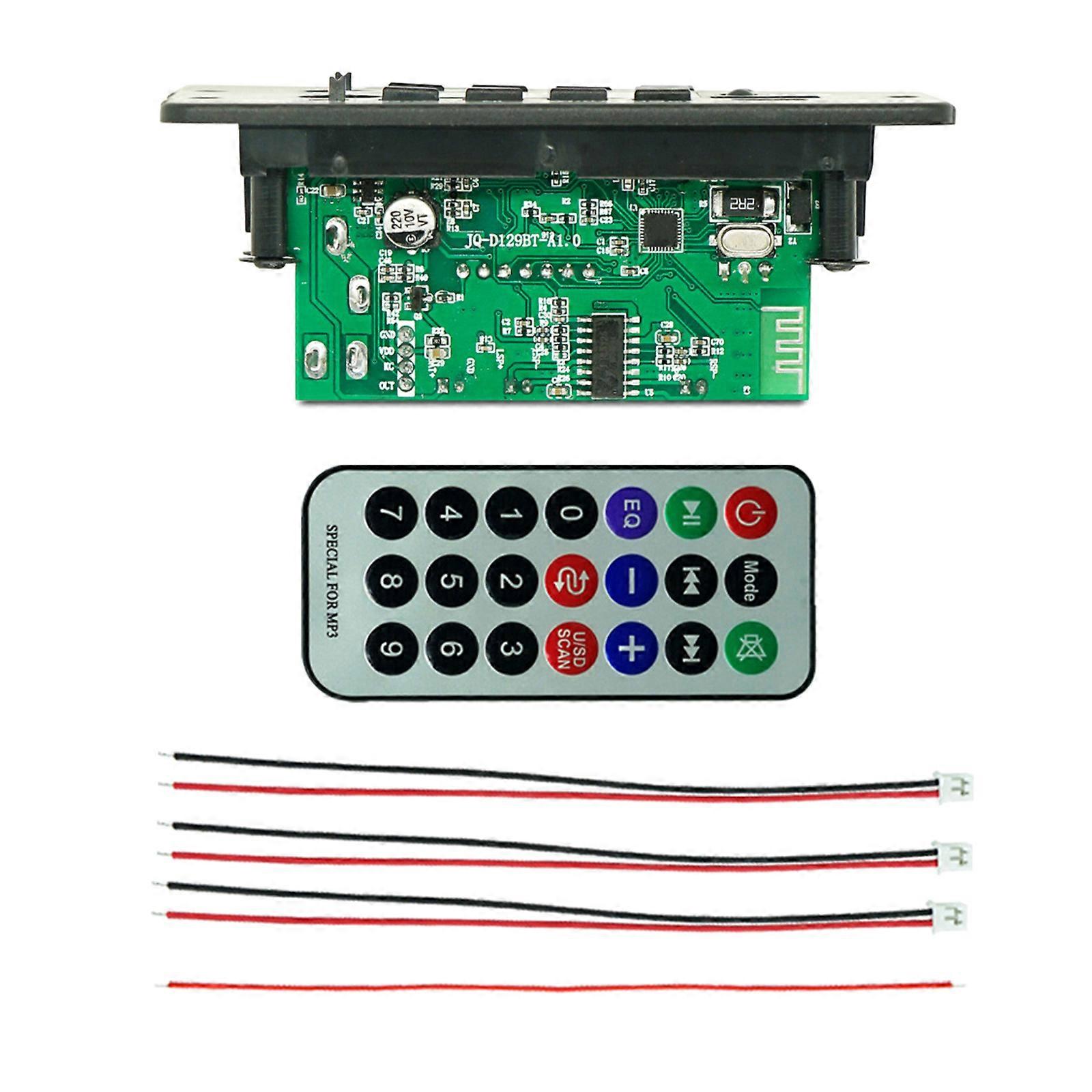 Recording Module MP3 Decoders Board Support USB TF Card AUX FM Radio Bluetooth-compatible Wireless Decoding Module Multicolor