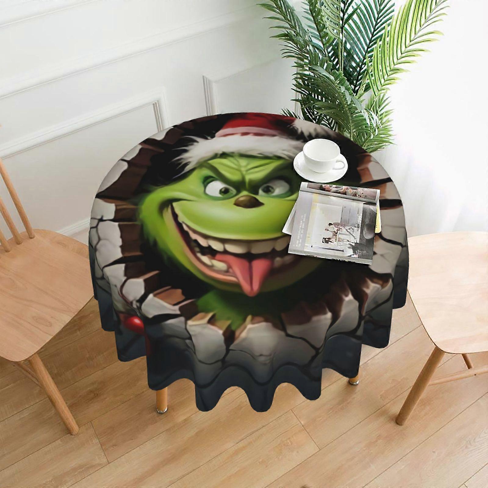 Grin-Ch Rectangular Tablecloth, 60in, Water Resistant, Anti-Wrinkle, Spill-Proof Soft Fabric, compatible with standard tables