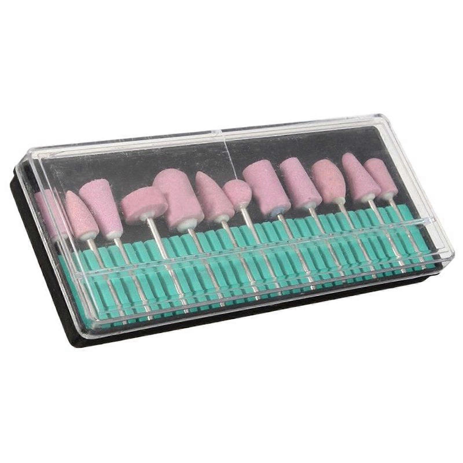 12Pcs/Set Professional Polishing Grinding Tools Nail Art Ceramic Drill Bits