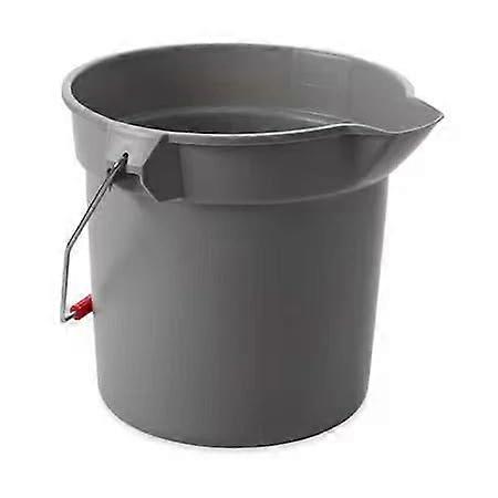 Gray Round Plastic Bucket 2.5 Gallon Capacity 101/4 in Height for Cleaning and Storage