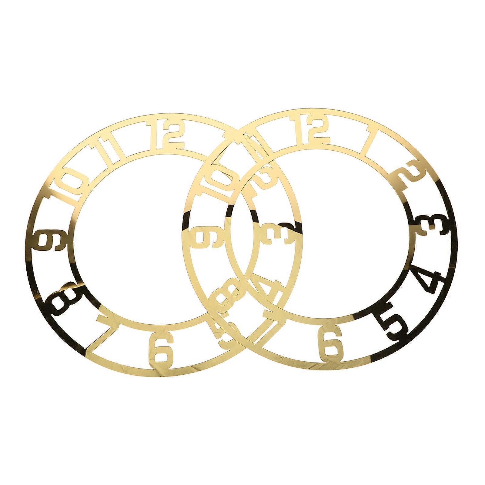 Wall Clock Stickers Acrylic Mirror Clock Face for Modern Use 2Pcs